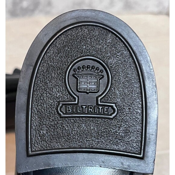 VTG Biltrite Crown Handsewn Leather Dress Loafers Mens 9.5B Black Corp Wedding - Picture 8 of 10